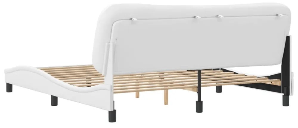 fehér műbőr ágykeret matrac nélkül Hvar 180x200 cm