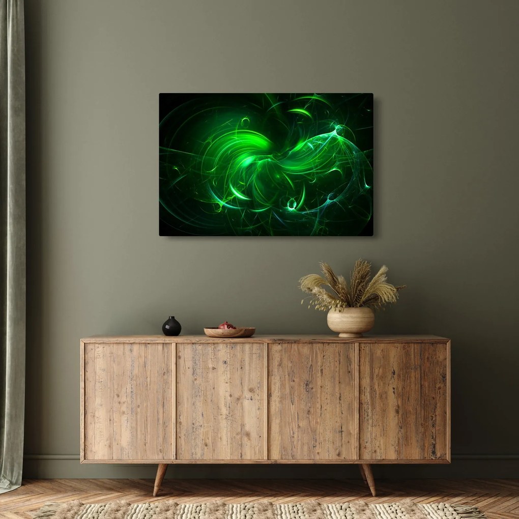 Kép - zöld absztrakció (90x60 cm)