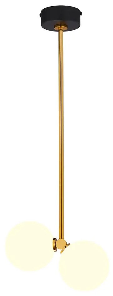 Jupiter 1919 - Csillár rúdon LUNA 2xG9/40W/230V sárgaréz/fekete