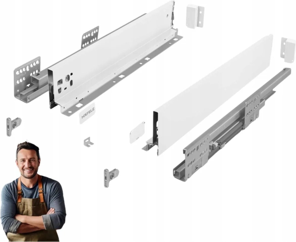 Fiók Hafele Matrix Slim 550mm H-199 35kg 514.15.826 Fehér