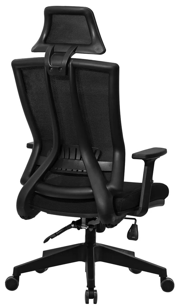 Ello ergonómikus irodai forgószék deréktámasszal, fejtámasszal, 3D Air mesh hálós
