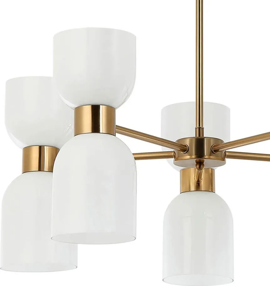 ITALUX PND-57602-5-BRO MONZA Glamour Csillár Fehér, Sárgaréz E27 IP20