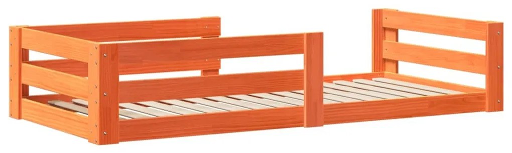 viaszbarna tömör fenyőfa ágy matrac nélkül 70 x 140 cm
