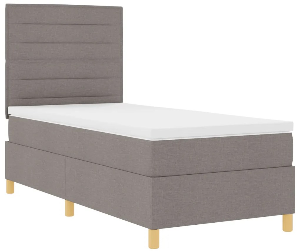 Box Spring Ágy Matraccal és LED-del Topszín 80x200 cm Szövet