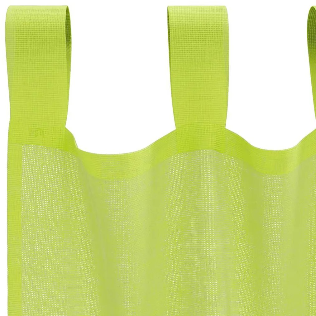 vidaXL 2 db almazöld fátyolfüggönyök fülecske tetejével 140x260 cm