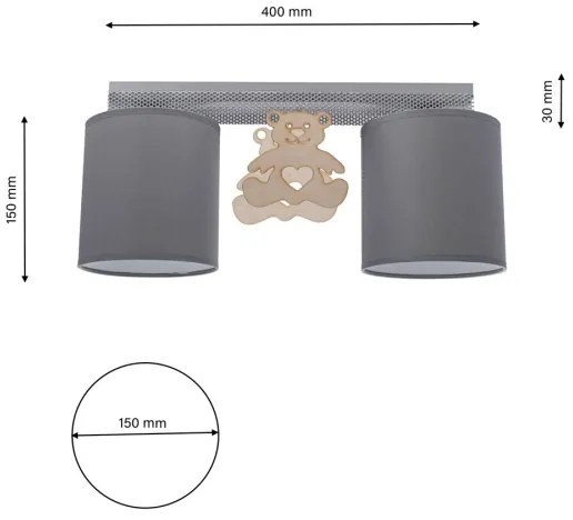 Gyerek mennyezeti lámpa BEAR 2xE27/60W/230V