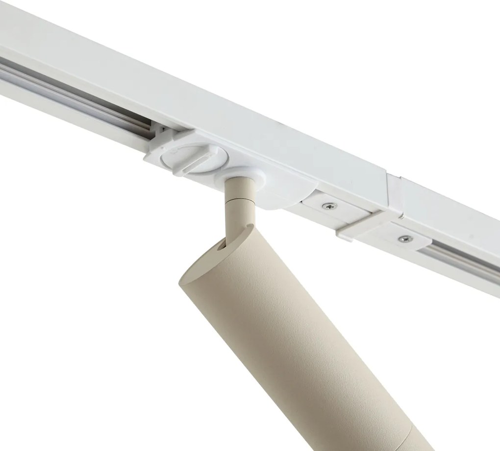 Modern sínrendszer 3 spotlámpával fehér bézs színben 1 fázisú GU10 35mm - Iconic Jeana Luxe