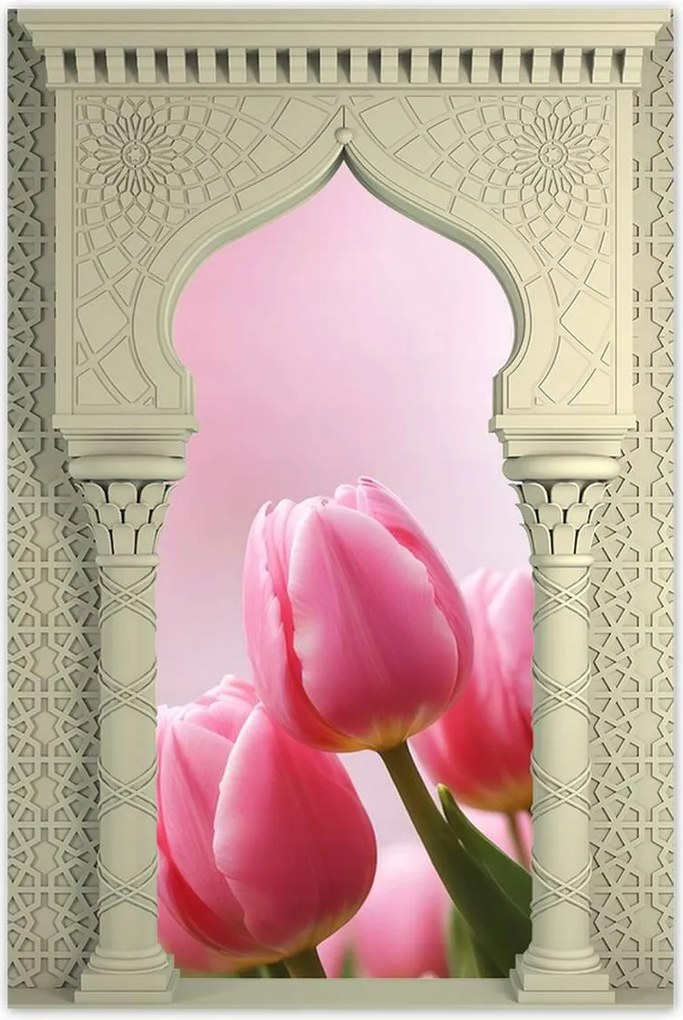 Poszterek 80x120 Rózsaszín tulipánok