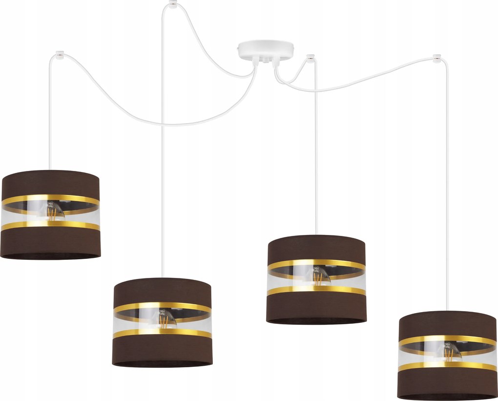 Mennyezeti Függőlámpa Pók Csillár Glamour Lámpabúra Barna-arany