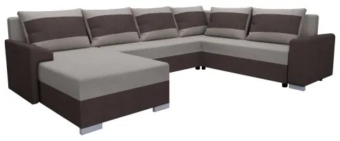 OXFORD barna/taupe kárpitozott, univerzális U-alakú, kihúzható ülőgarnitúra