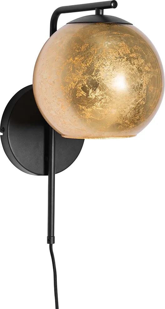 Okos fali lámpa fekete, arany üveggel, WiFi A60-nal - Bert