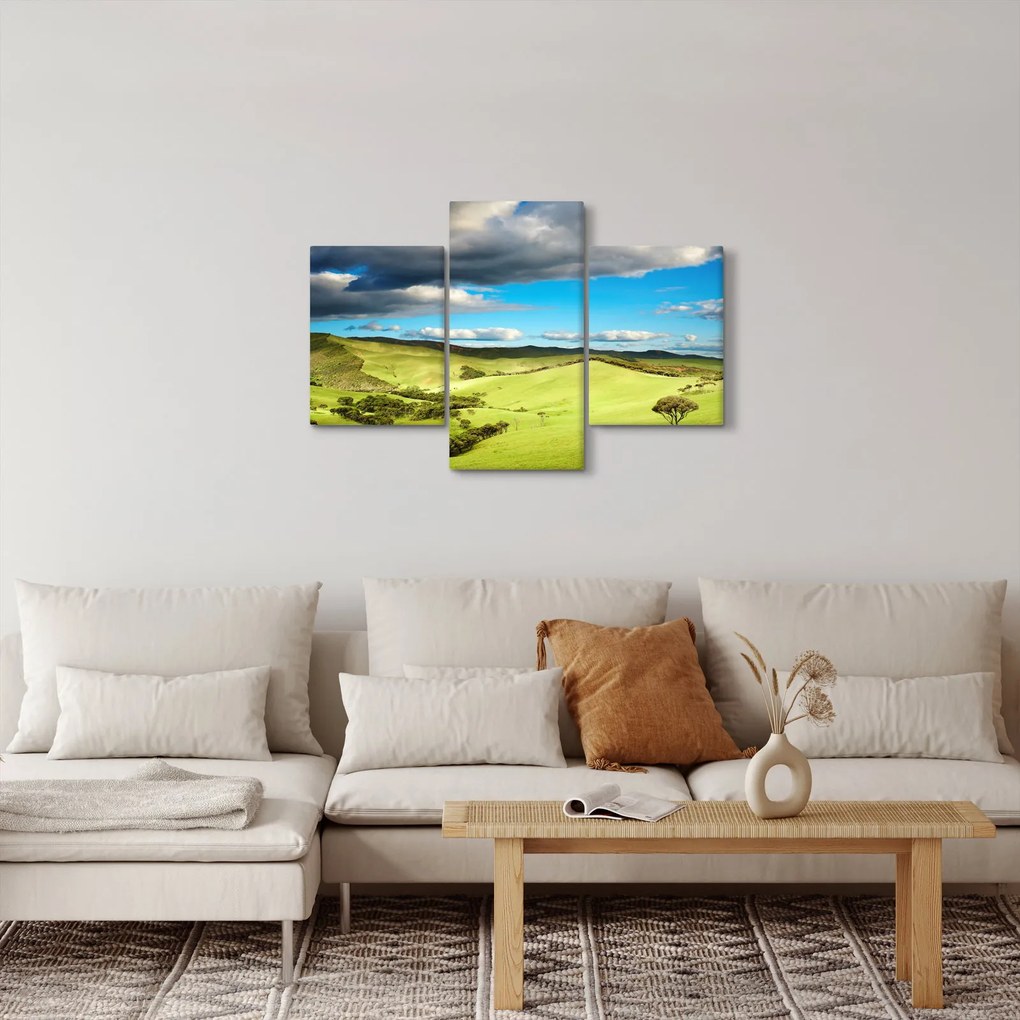 Kép - Zöld táj dombokkal (90x60 cm)
