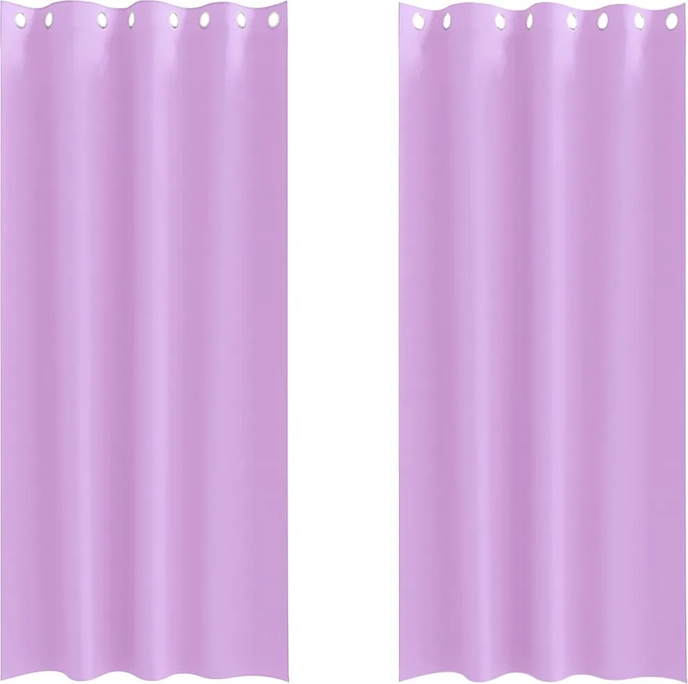 vidaXL Fekete Függöny Gyűrűkkel 2 pcs Lila 225 x 140 cm Poliészter