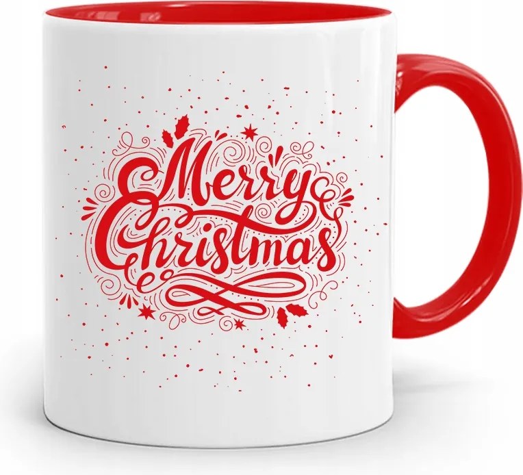 Piros Karácsonyi Bögre Mikulás Karácsonyfa Alá, fényképes nyomattal