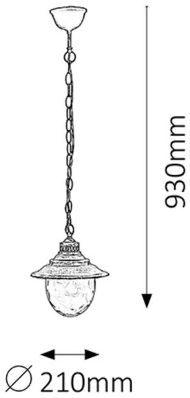 Rabalux 8678 - Kültéri csillár BARCELONA 1xE27/60W/230V