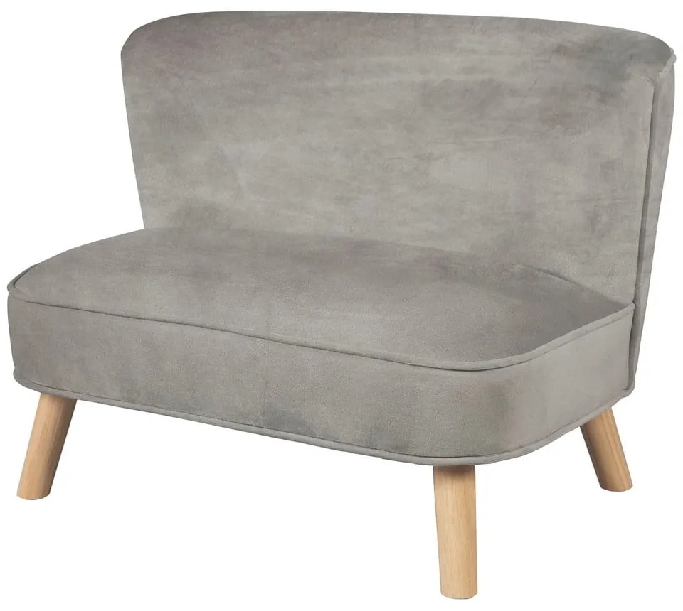 Világosszürke bársony gyerek kanapé 70 cm Lil Sofa – Roba