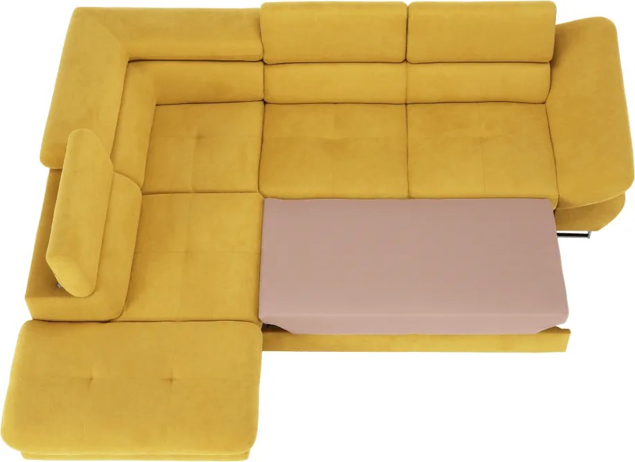 Sarokülőgarnitúra, mustár, balos, FABIA