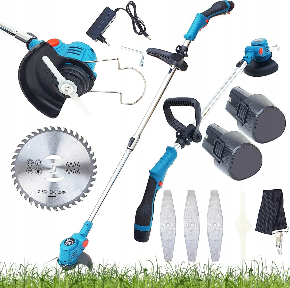 21V 2x2,2Ah Akkumulátoros Fűszegélynyíró Kerti Fűnyíró