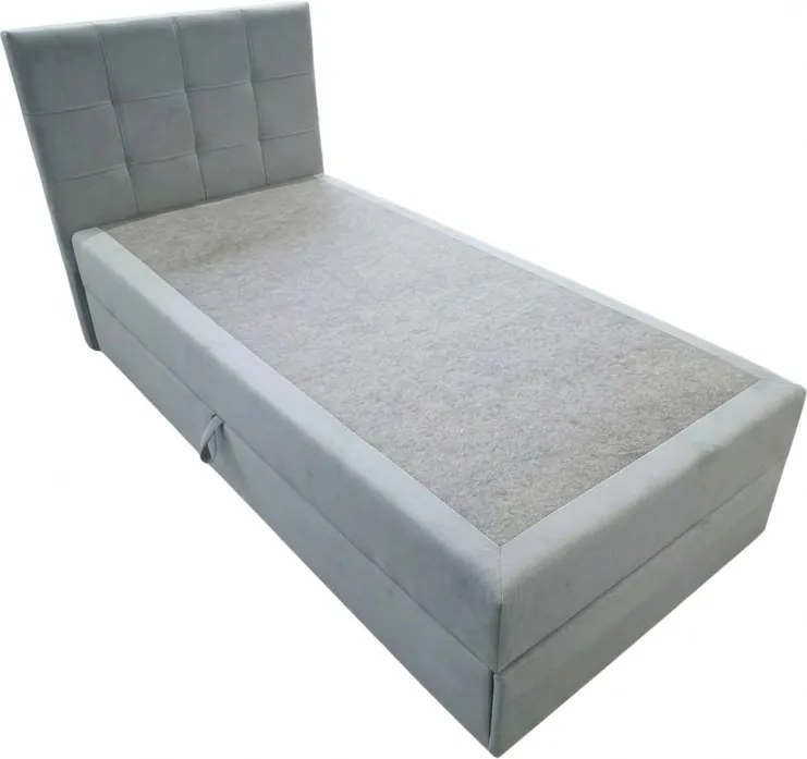 Kárpitozott boxspring ágy DIRELIS TRINITY 90x200 cm szürke Matrac: Bonell rugós matrac