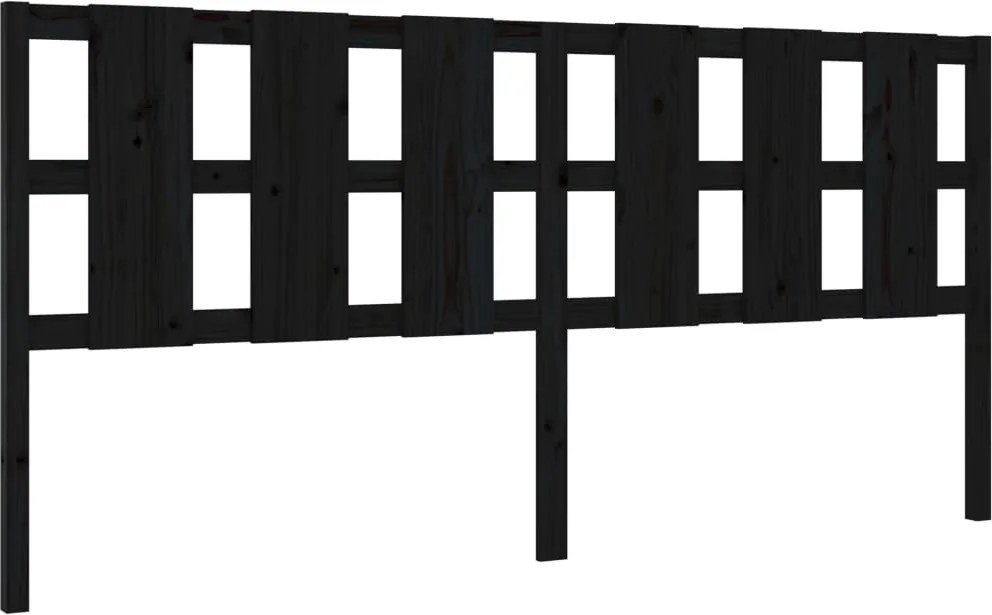 vidaXL fekete tömör fenyőfa ágyfejtámla 205,5 x 4 x 100 cm