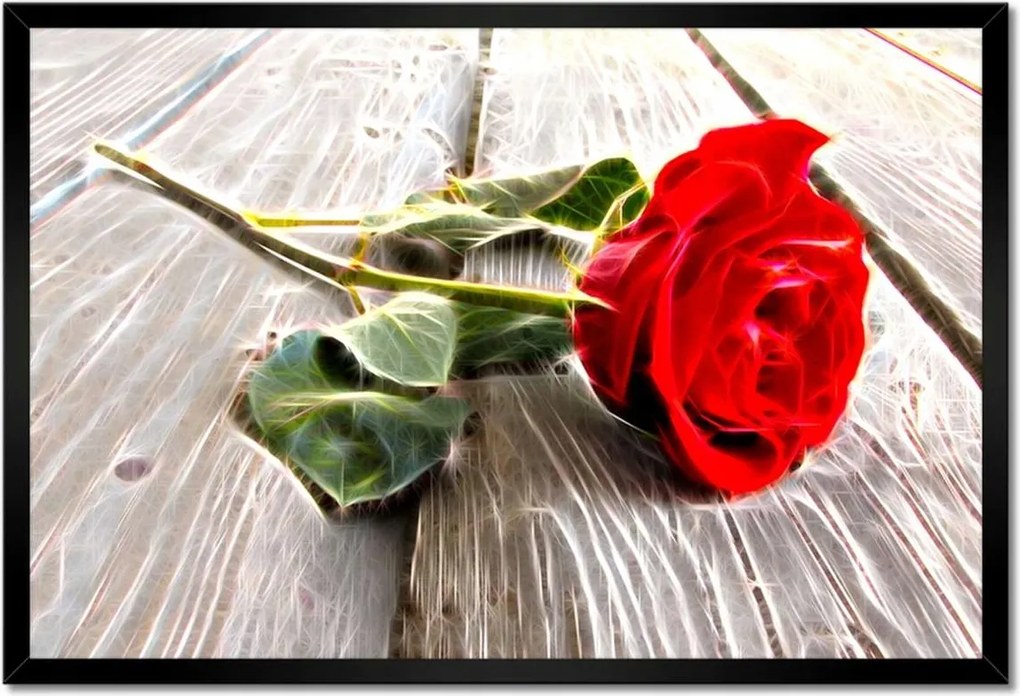 Poszter keretben 60x40 Kozmikus rózsa