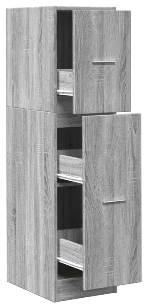 szürke sonoma színű szerelt fa patikaszekrény 30x118x77,5 cm