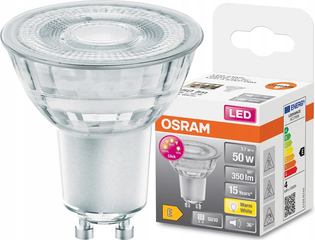 Led izzó GU10 4,5W 2700K 36° Osram DIM 3STEP