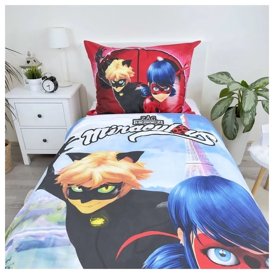 Egyszemélyes pamut gyerek ágyneműhuzat 140x200 cm Miraculous – Jerry Fabrics
