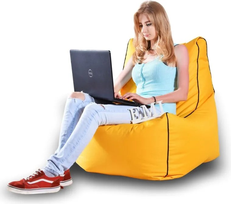 EMI ülés formájú sárga nylon babzsákfotel