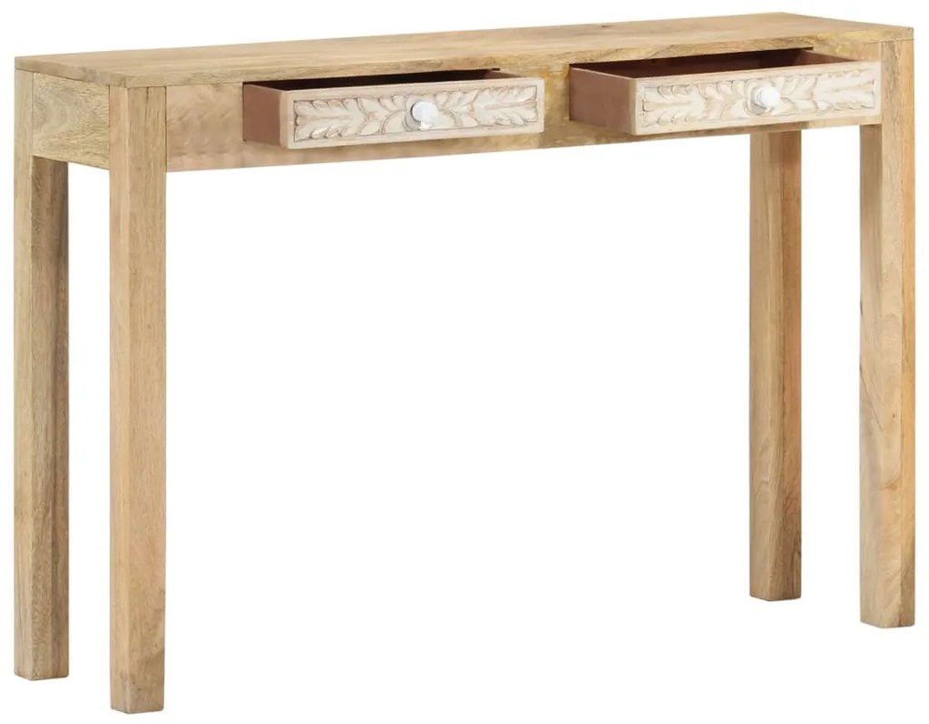 tömör fehérített mangófa konzolasztal 110 x 30 x 75 cm