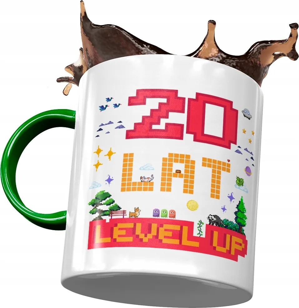 Zöld Bögre Születésnapra 20 20. 20. Ajándék Nyomtatott Fotóval