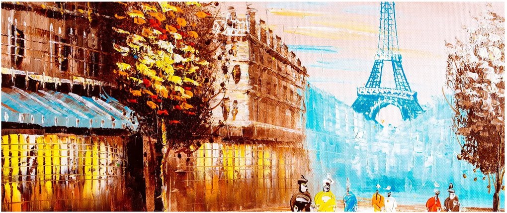Kép - Esős idő és az Eiffel-torony (120x50 cm)