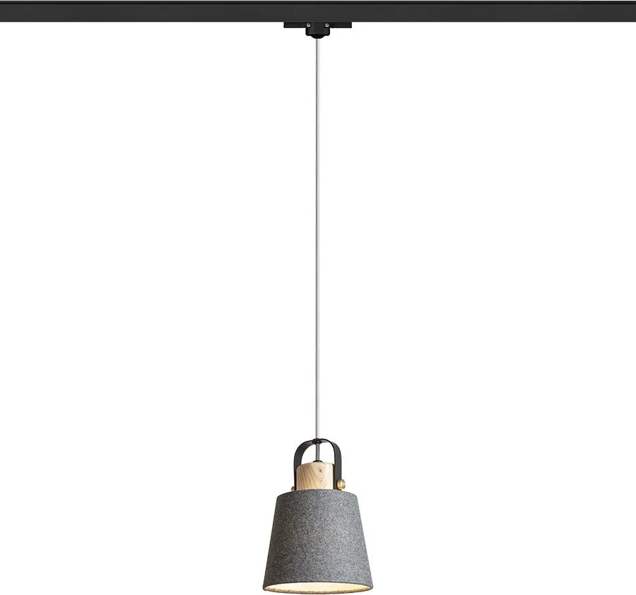 RENDL CHOUPETTE háromáramkörös sínre feketésszürke textil/fa 230V LED E27 11W