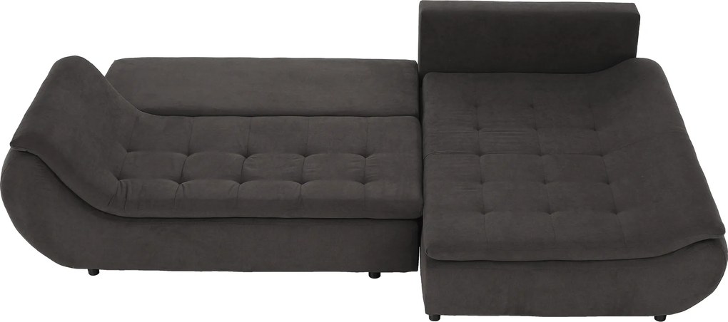 Ülőgarnitúra, szürkésbarna/sárga, szövet, jobbos, BRATO