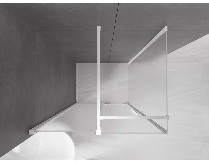 Mexen Velar, tolóajtós zuhanykabin 130 x 90 cm, 8 mm-es matt üveg, fehér matt, 871-130-090-31-20