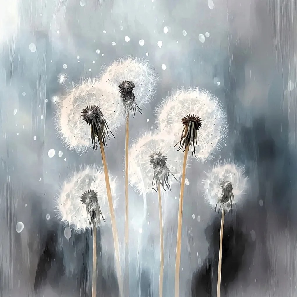 Vászonkép Canvas Természet Pitypang Köd Eső Harmat Könnyűség 80x80