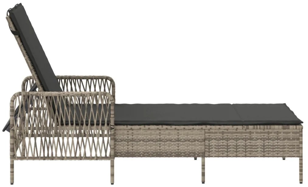 Napágy Világosszürke PE rattan 157 x 55 x 92 cm Összecsukható