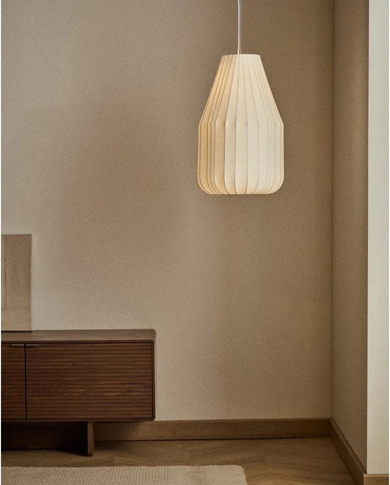 Fehér mennyezeti lámpa textil búrával ø 30 cm Somar – Kave Home