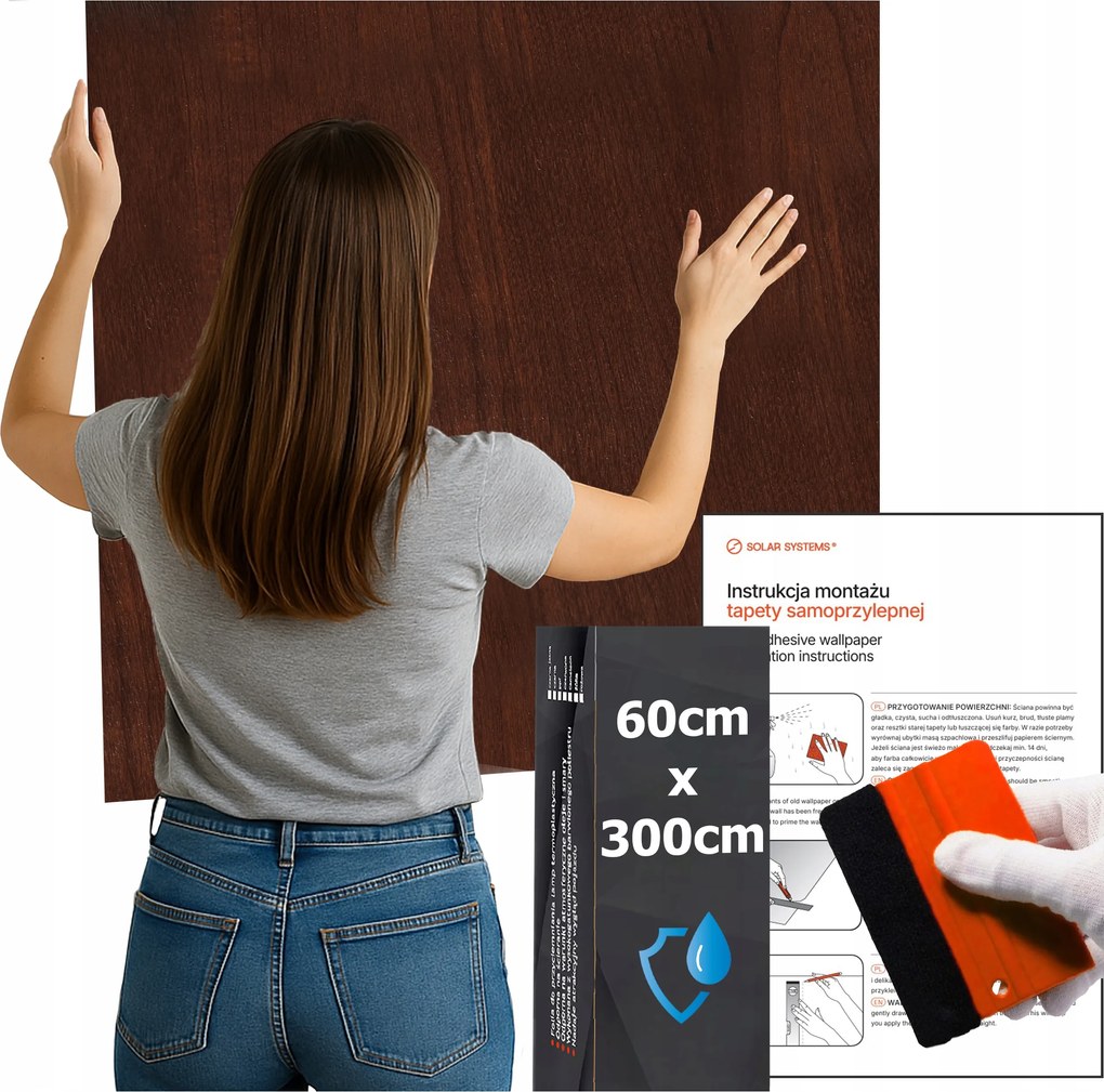 Öntapadós tapéta Vízálló Konyha Falra Bútor Piros Fa