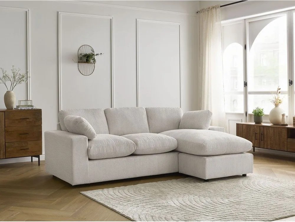 Bézs kordbársony sarokkanapé Belair – Bobochic Paris