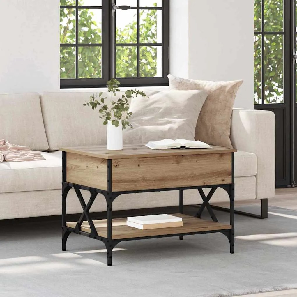 vidaXL Dohányzóasztal Artisan tölgy 70x50x50cm Faanyag