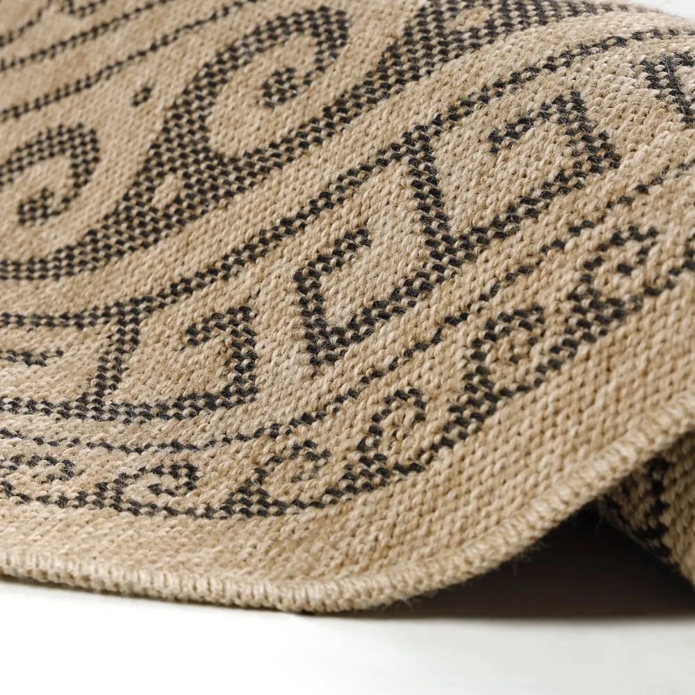 Fekete-bézs kerek kültéri szőnyeg ø 80 cm Comilla – Ayyildiz Carpets