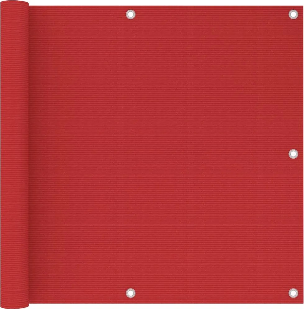 vidaXL piros HDPE erkélytakaró 90 x 500 cm