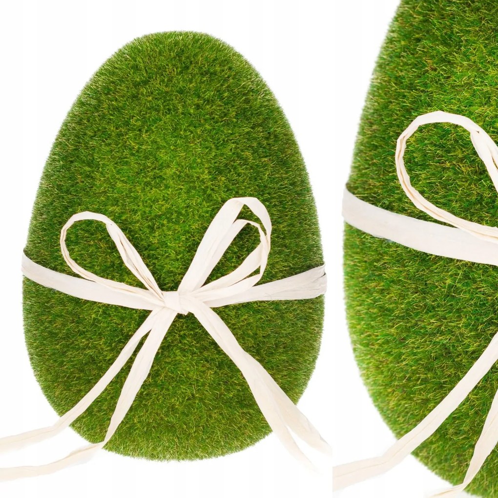 Húsvéti Tojás Flokkolt Zöld Velúr 16CM Figura