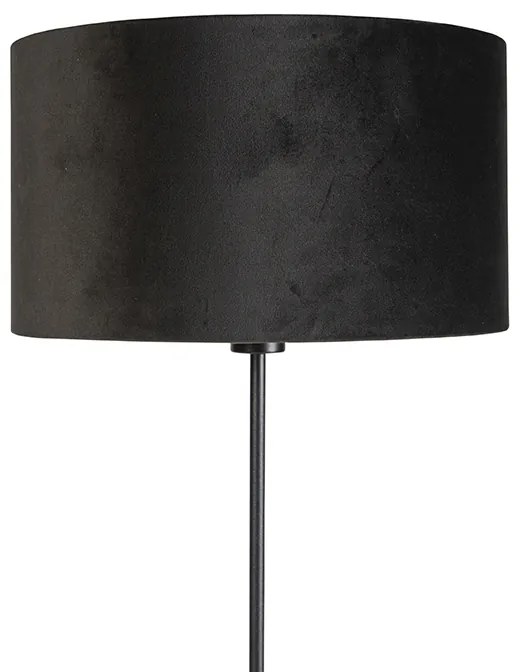 Okos állólámpa fekete fekete bársony árnyékolóval 35 cm, beleértve a Wifi A60-at - Parte