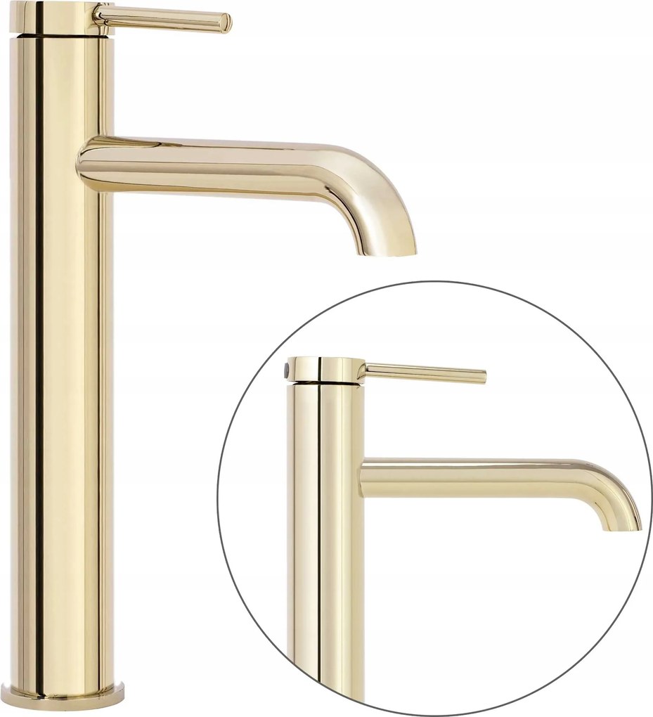 Mosdó csaptelep Arany magas mosdóhoz Rea Spot Álló fényes