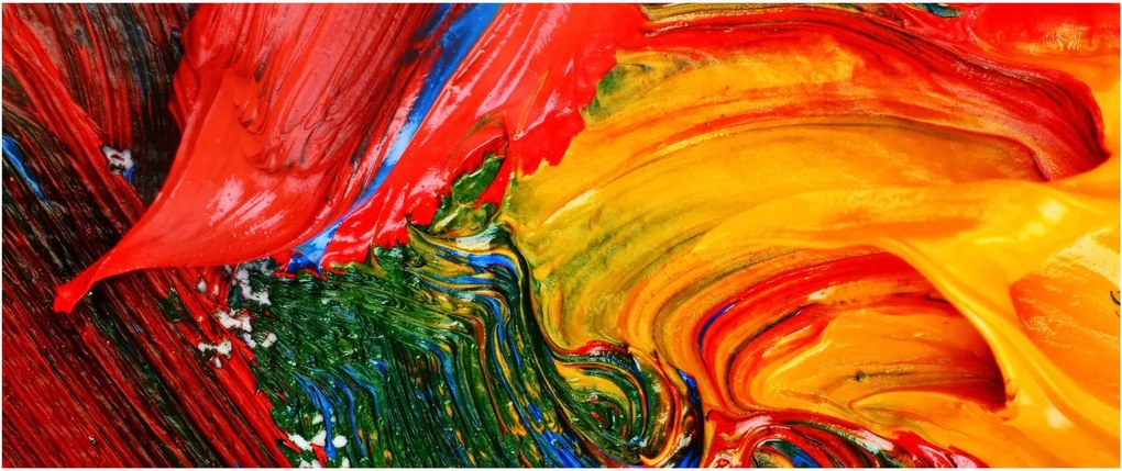 Kép - Kékítő absztrakció ecsettel (120x50 cm)