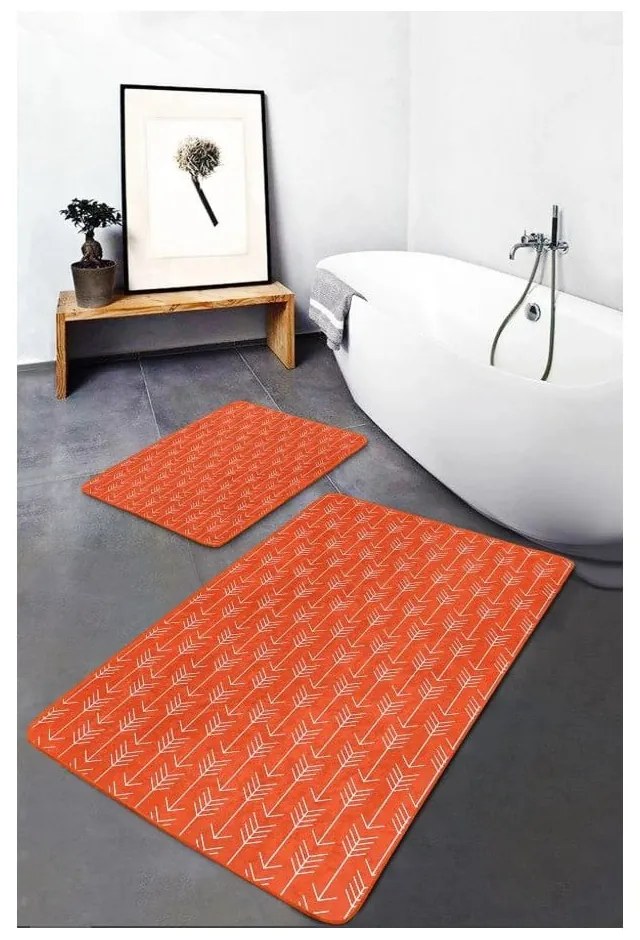 Terrakotta színű bársony fürdőszobai kilépő szett 2 db-os 60x100 cm – Mila Home