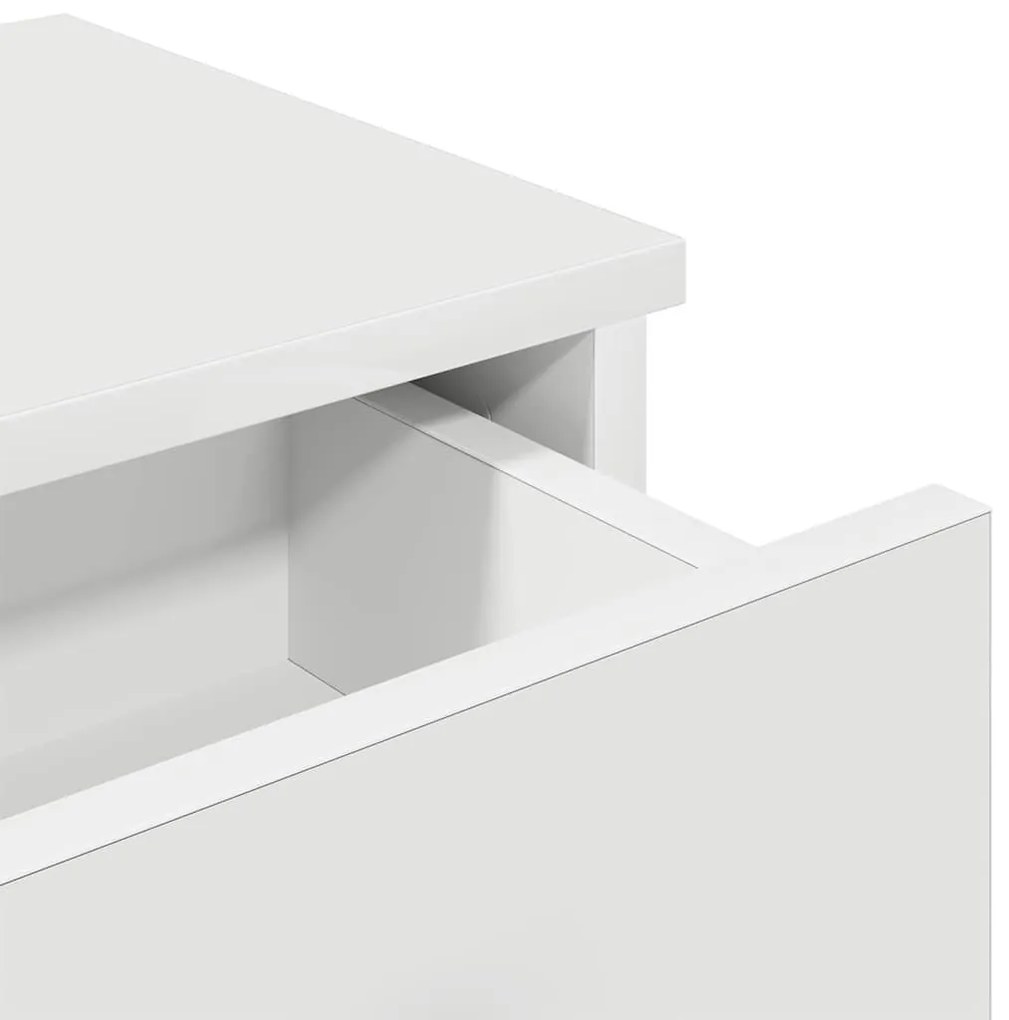Falipolc fiókokkal fehér 60x25x15 cm műszaki fa