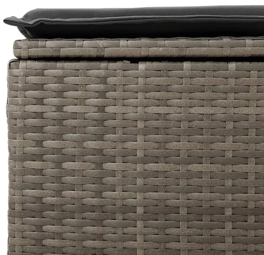 Szürke polyrattan kerti szék párnával 55 x 55 x 37 cm